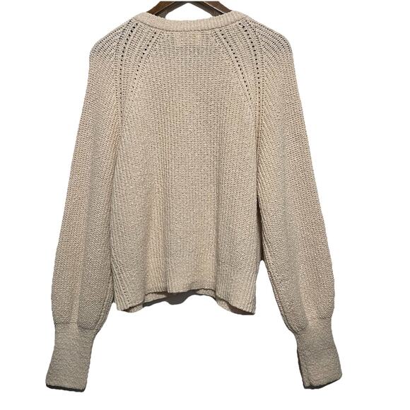 Universal Thread Bishop Sleeve Cardigan Sz XL Cream Grandmacore Academia - Picture 2 of 5